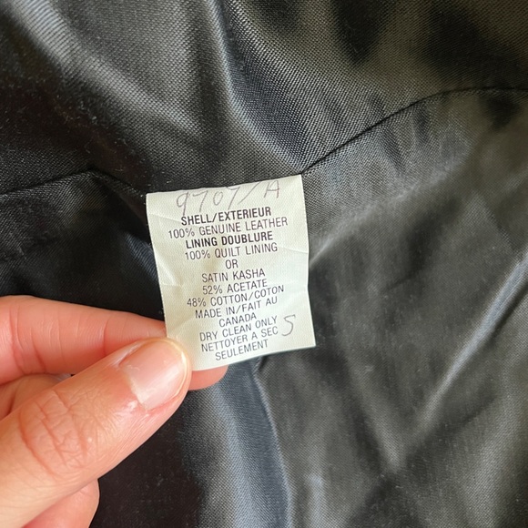 Vintage Black Genuine Leather Button Front Jacket Men’s S Heavyweight Coat 90s - Picture 7 of 14